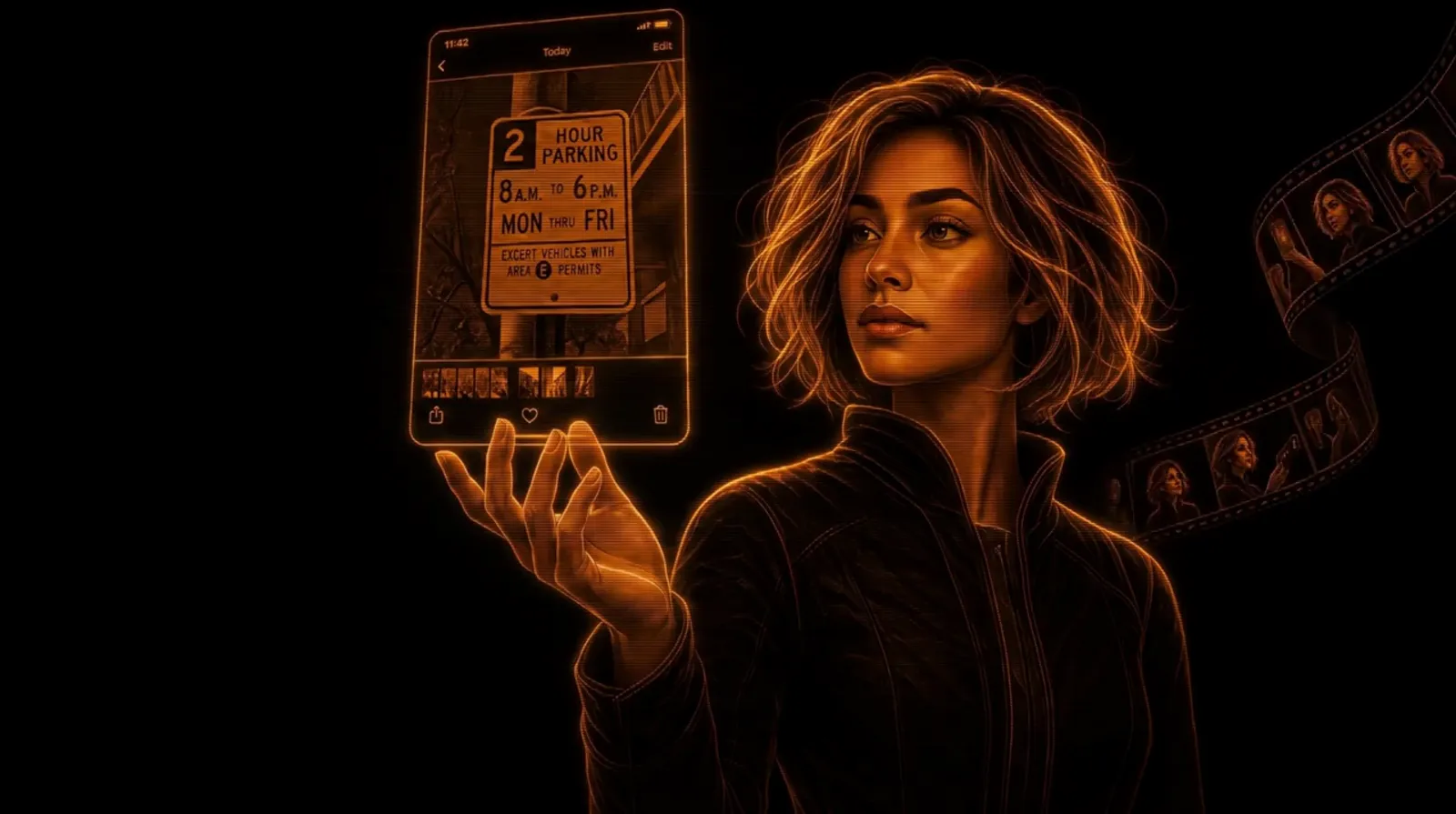 Lux studying a floating screenshot panel